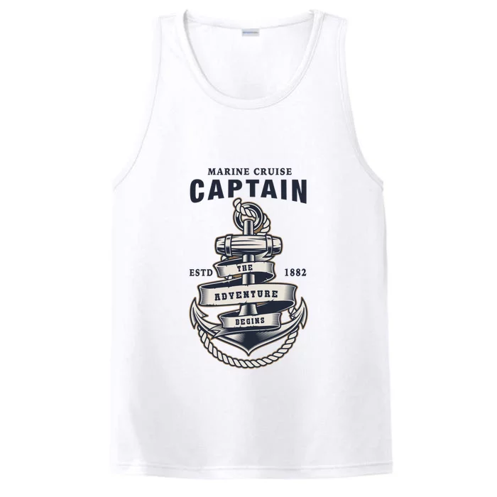 Captain Anchor Boat Anchor And Rope And Ribbon Performance Tank