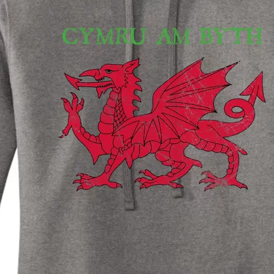 Cymru Am Byth Welsh Rugby Dragon Wales Gift Women's Pullover Hoodie