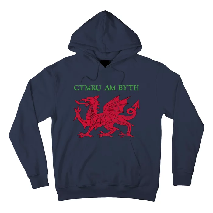 Cymru Am Byth Welsh Rugby Dragon Wales Gift Hoodie