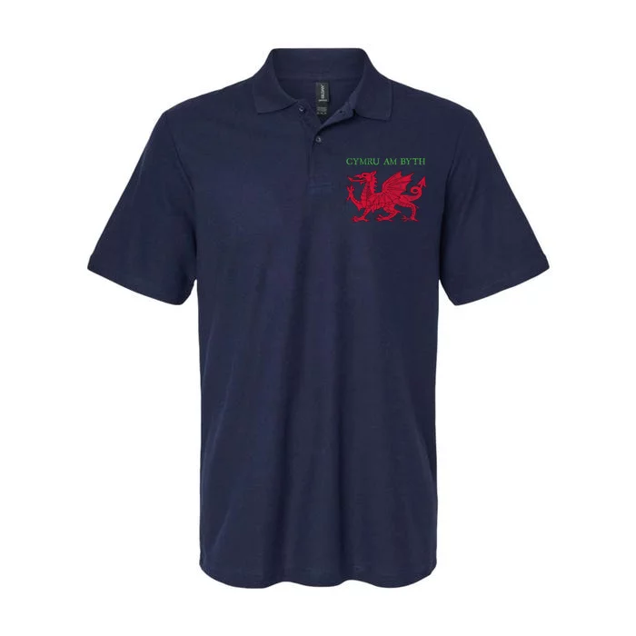 Cymru Am Byth Welsh Rugby Dragon Wales Gift Softstyle Adult Sport Polo