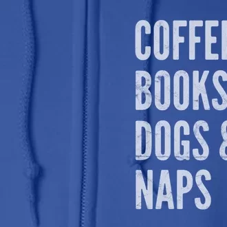 Coffee And Books And Dogs And Naps Light Gift Full Zip Hoodie