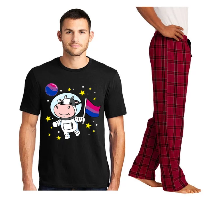 Cow Astronaut Bisexual Pride Gift Pajama Set