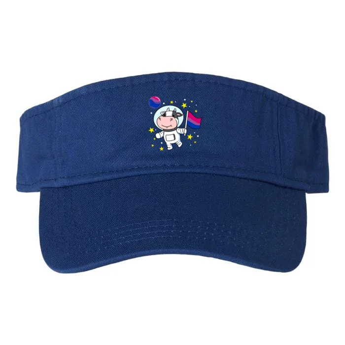 Cow Astronaut Bisexual Pride Gift Valucap Bio-Washed Visor