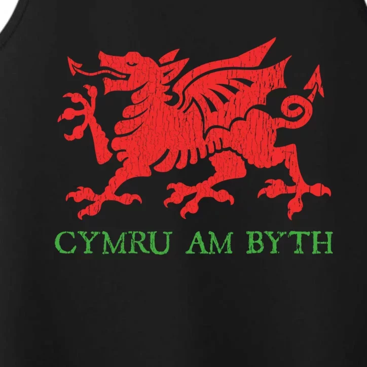 Cymru Am Byth Welsh Rugby Dragon Wales Player Pride Funny Gift Performance Tank