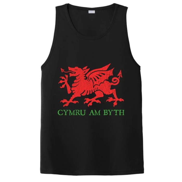 Cymru Am Byth Welsh Rugby Dragon Wales Player Pride Funny Gift Performance Tank