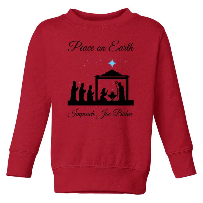 Christmas Anti Biden Peace On Earth Toddler Sweatshirt