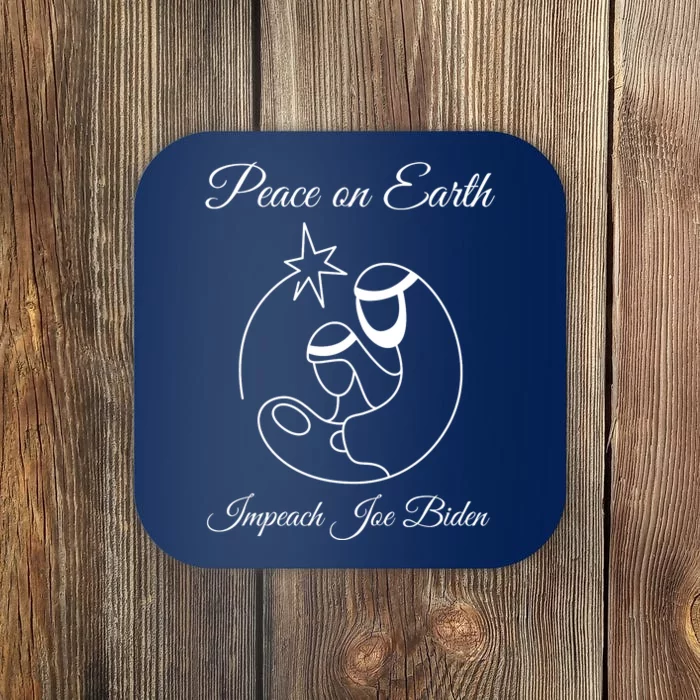 Christmas Anti Biden Peace On Earth Coaster