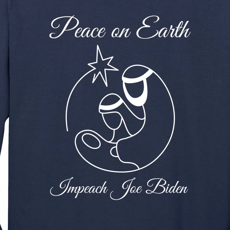 Christmas Anti Biden Peace On Earth Tall Long Sleeve T-Shirt