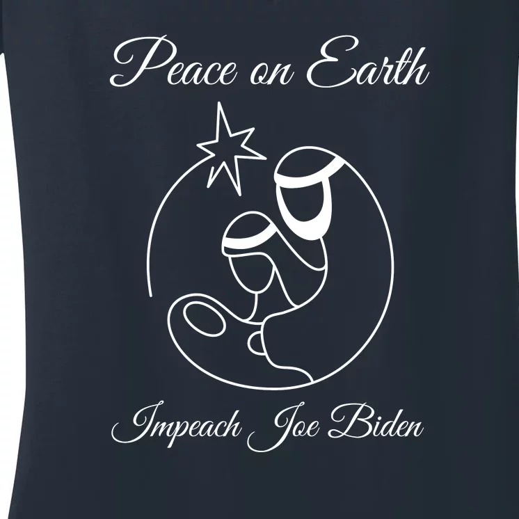 Christmas Anti Biden Peace On Earth Women's V-Neck T-Shirt