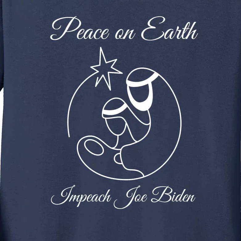 Christmas Anti Biden Peace On Earth Kids Long Sleeve Shirt