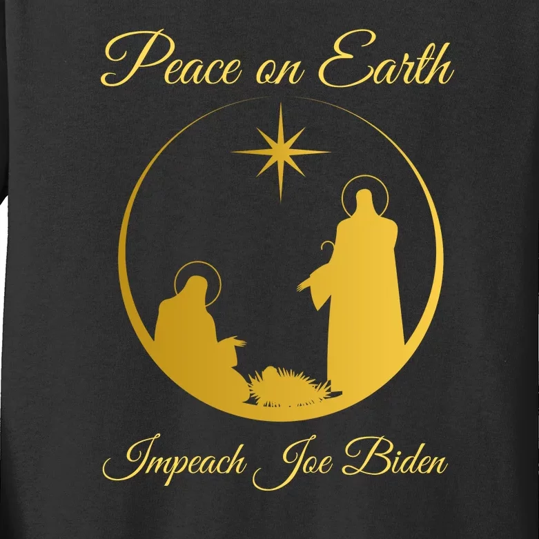 Christmas Anti Biden Peace On Earth Kids Long Sleeve Shirt