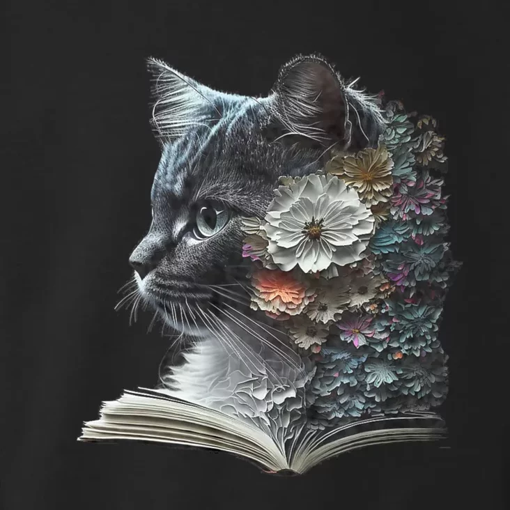 Cat Art Book Cat Motif Flowers Cat Toddler Hoodie