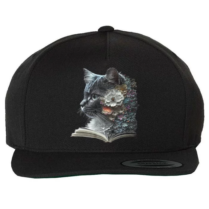 Cat Art Book Cat Motif Flowers Cat Wool Snapback Cap