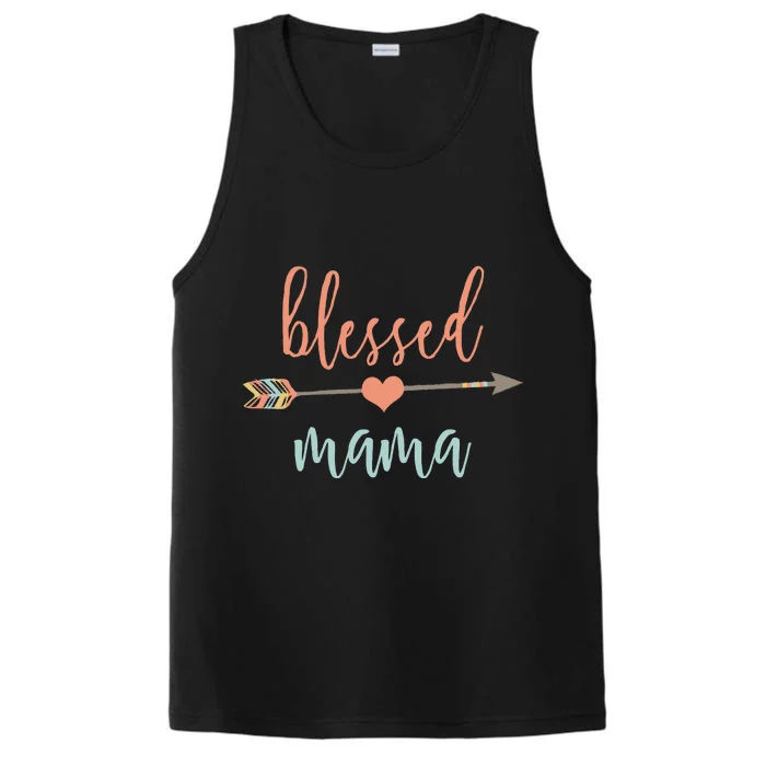 Cute Arrow Blessed Mama Cool Gift Announcet Performance Tank