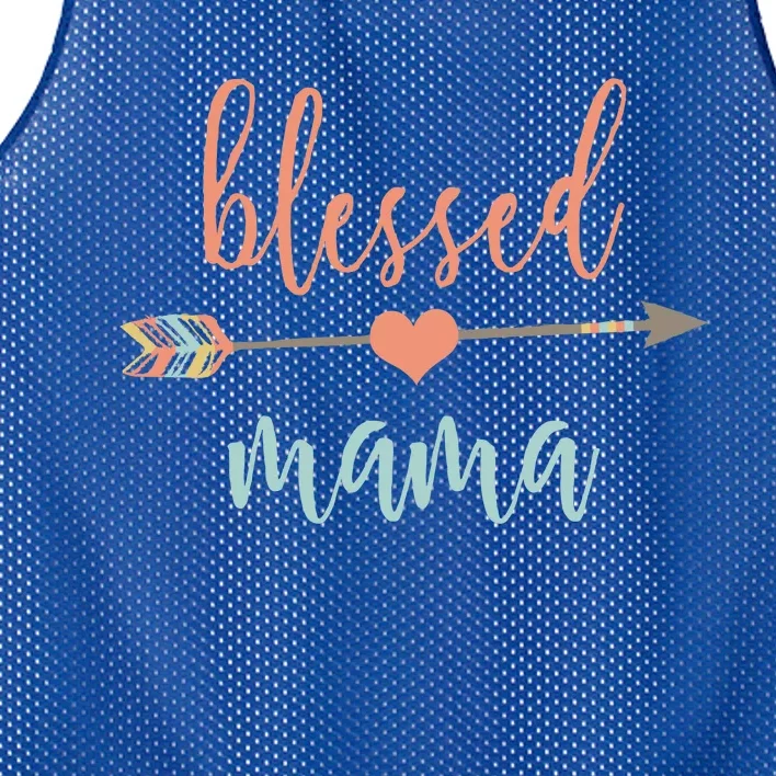 Cute Arrow Blessed Mama Cool Gift Announcet Mesh Reversible Basketball Jersey Tank