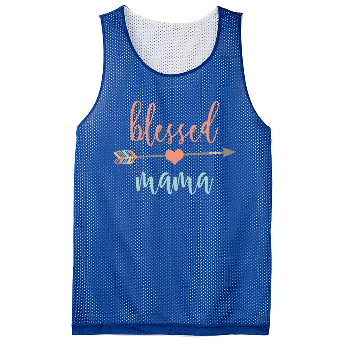 Cute Arrow Blessed Mama Cool Gift Announcet Mesh Reversible Basketball Jersey Tank