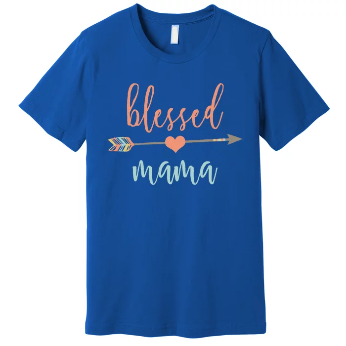 Cute Arrow Blessed Mama Cool Gift Announcet Premium T-Shirt