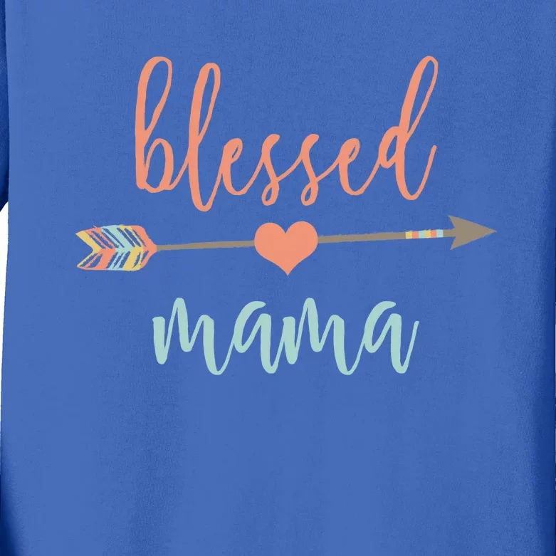 Cute Arrow Blessed Mama Cool Gift Announcet Kids Long Sleeve Shirt