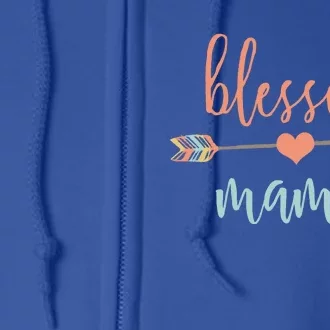 Cute Arrow Blessed Mama Cool Gift Announcet Full Zip Hoodie