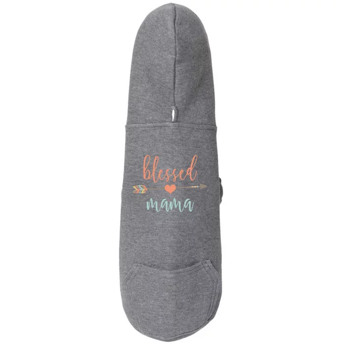 Cute Arrow Blessed Mama Cool Gift Announcet Doggie 3-End Fleece Hoodie