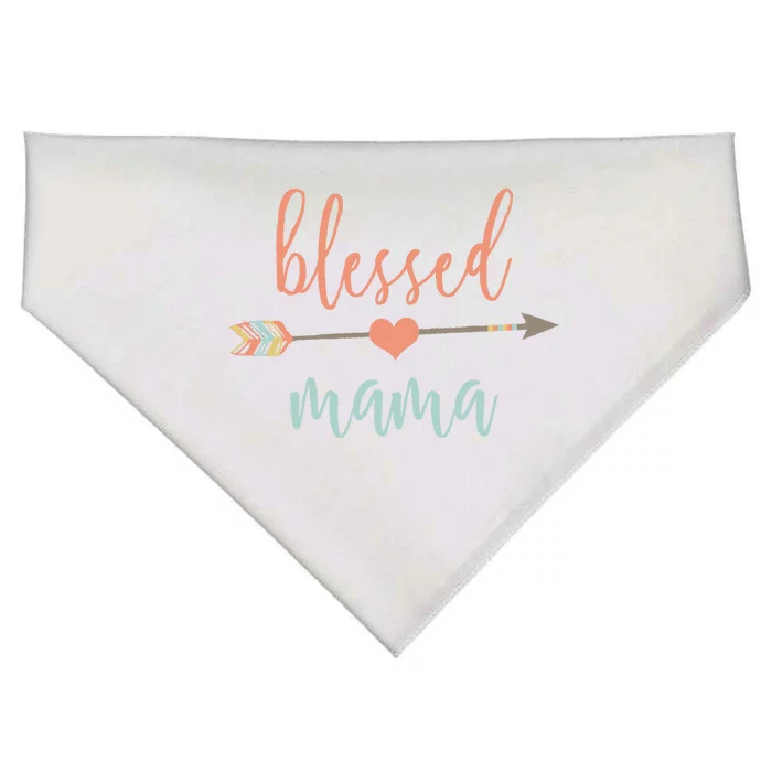 Cute Arrow Blessed Mama Cool Gift Announcet USA-Made Doggie Bandana