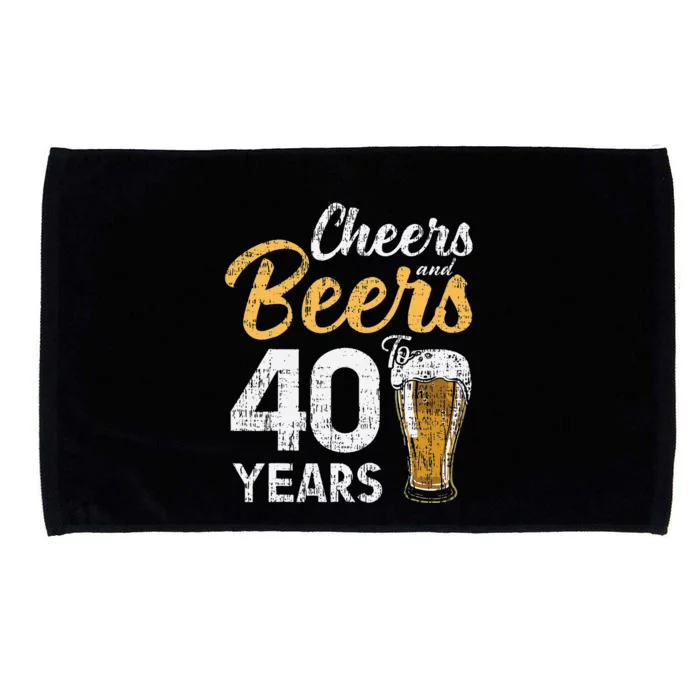 Cheers and Beers to 40 Years Birthday Beer Lover Party Microfiber Hand Towel