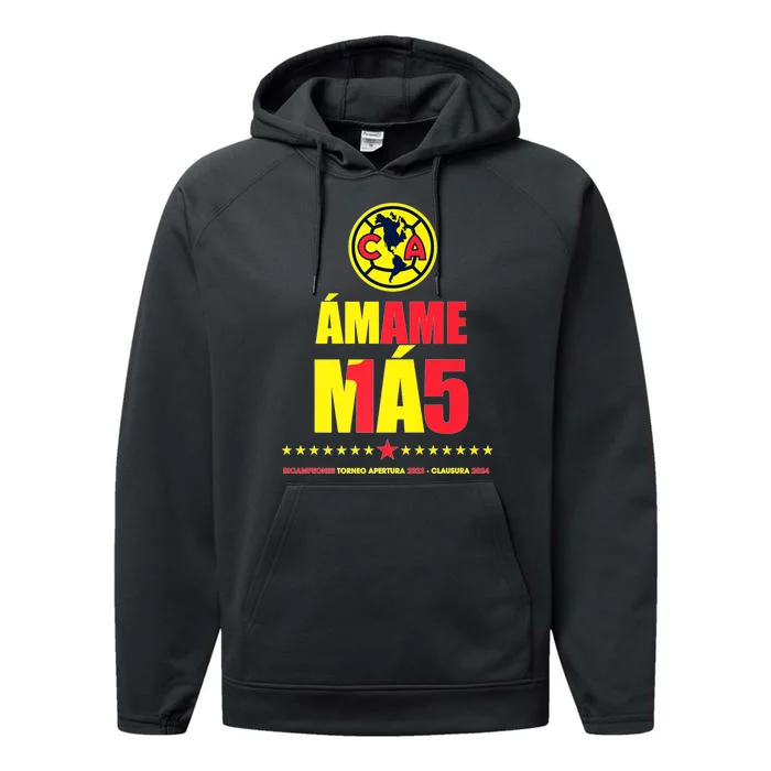 Club America Bicampeon Torneo Apertura 2023 Clausura 2024 Performance Fleece Hoodie