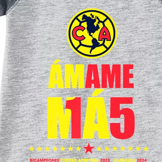 Club America Bicampeon Torneo Apertura 2023 Clausura 2024 Infant Baby Jersey Bodysuit