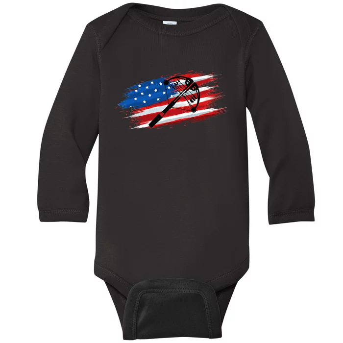 Crossbow Archery Bow Hunting American Flag For Men Women Baby Long Sleeve Bodysuit