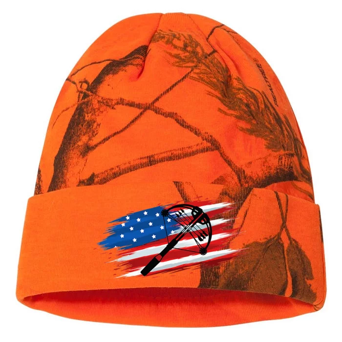 Crossbow Archery Bow Hunting American Flag For Men Women Kati - 12in Camo Beanie