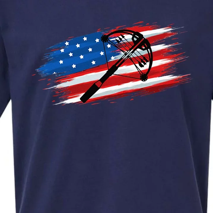 Crossbow Archery Bow Hunting American Flag For Men Women Sueded Cloud Jersey T-Shirt