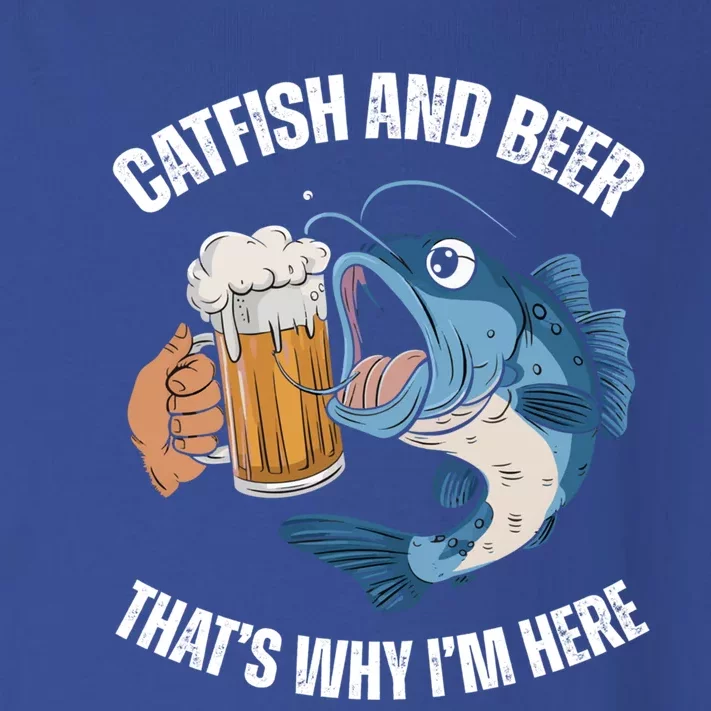 Catfish And Beer ThatS Why IM Here Catfish Fishing Cool Gift Toddler Long Sleeve Shirt