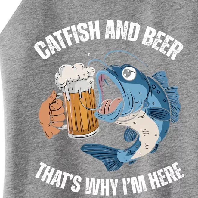 Catfish And Beer ThatS Why IM Here Catfish Fishing Cool Gift Women’s Perfect Tri Rocker Tank