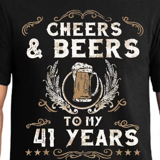 Cheers and Beers to 41 Years 41st Birthday Anniversary Pajama Set