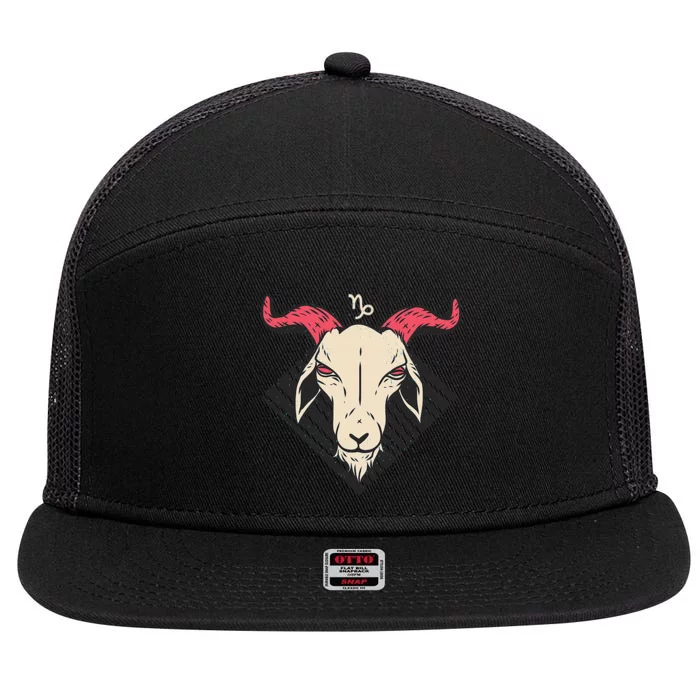 Capricorn AF  Birthday Astrology Ring Zodiac Capricorn 7 Panel Mesh Trucker Snapback Hat