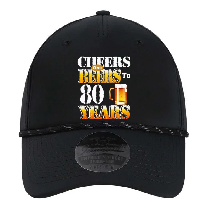 Cheers And Beers To 80 Years Funny 80th Birthday Beer Lover Performance The Dyno Cap