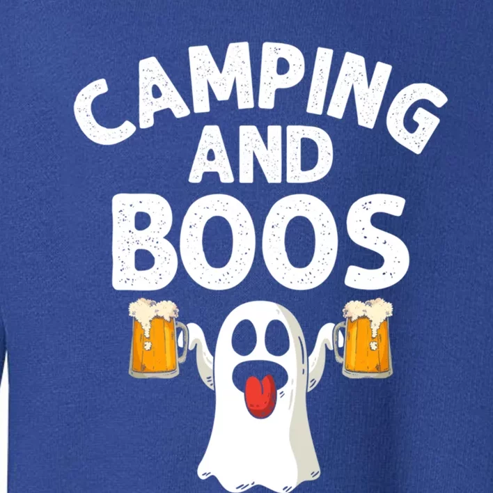 Camping And Boos Funny Halloween Ghost Beer Camping Lover Gift Toddler Sweatshirt