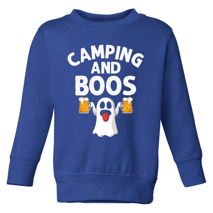 Camping And Boos Funny Halloween Ghost Beer Camping Lover Gift Toddler Sweatshirt