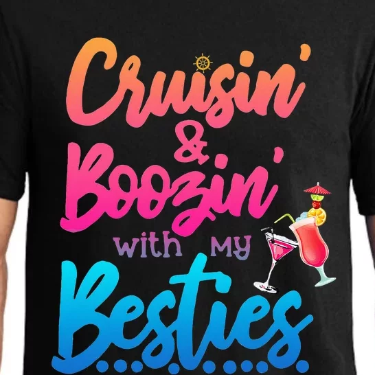 Cruising And Boozin' With My Besties Love Cruise Pajama Set