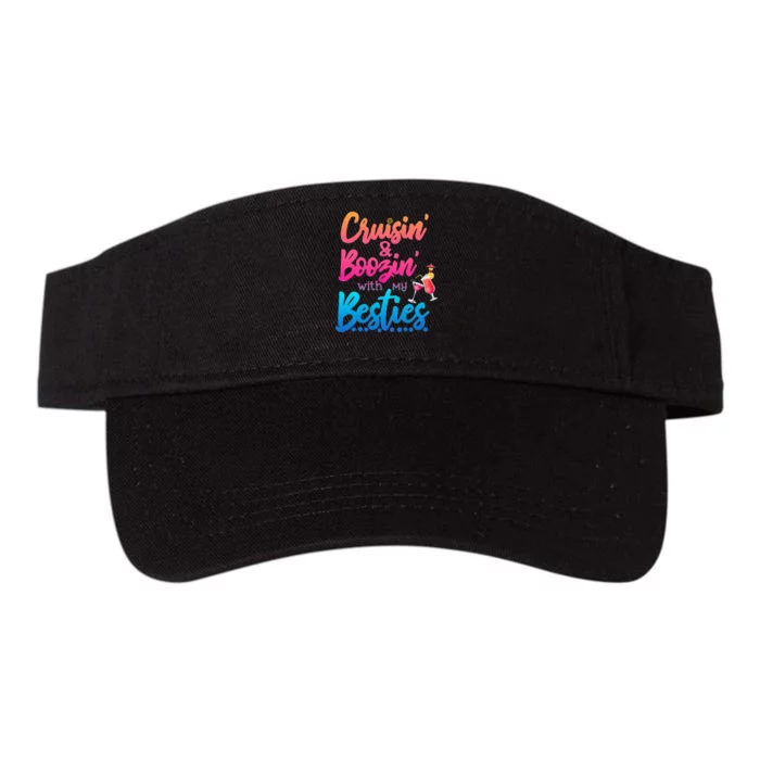 Cruising And Boozin' With My Besties Love Cruise Valucap Bio-Washed Visor