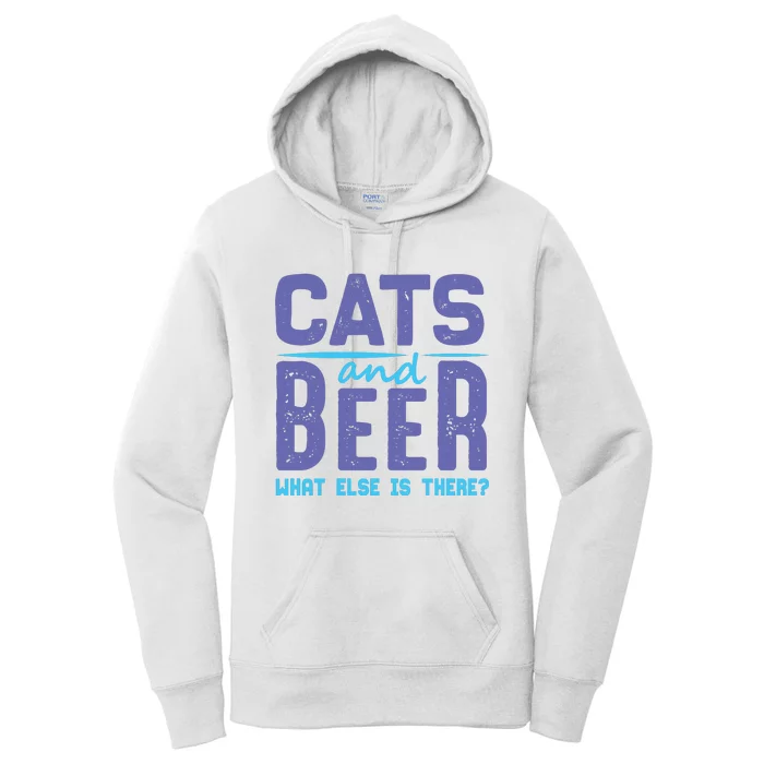 Cats And Beer What Else Is There Women's Pullover Hoodie