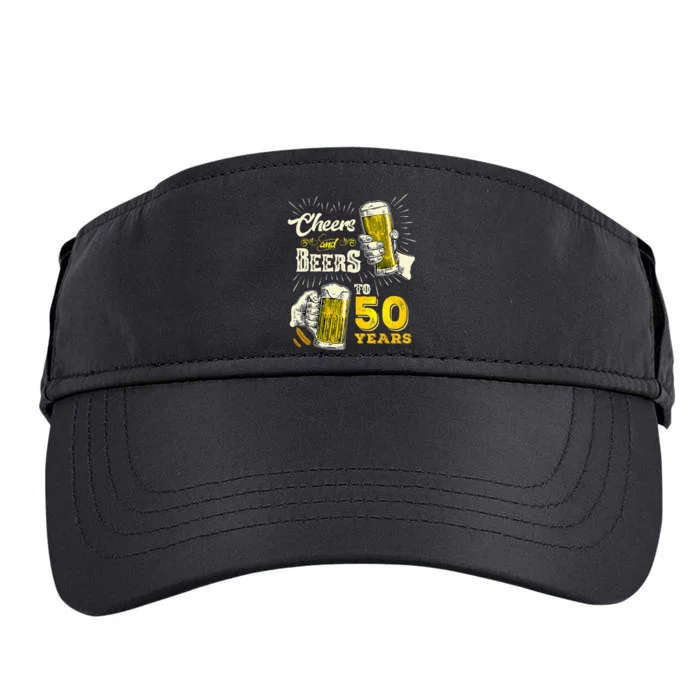 Cheers And Beers To 50 Years Old Beer 50th Birthday Beer Men Adult Drive Performance Visor