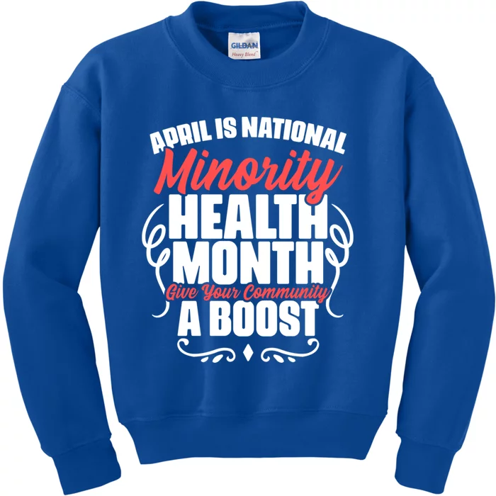 Community A Boost Tal Health National Minority Health Cute Gift Kids Sweatshirt