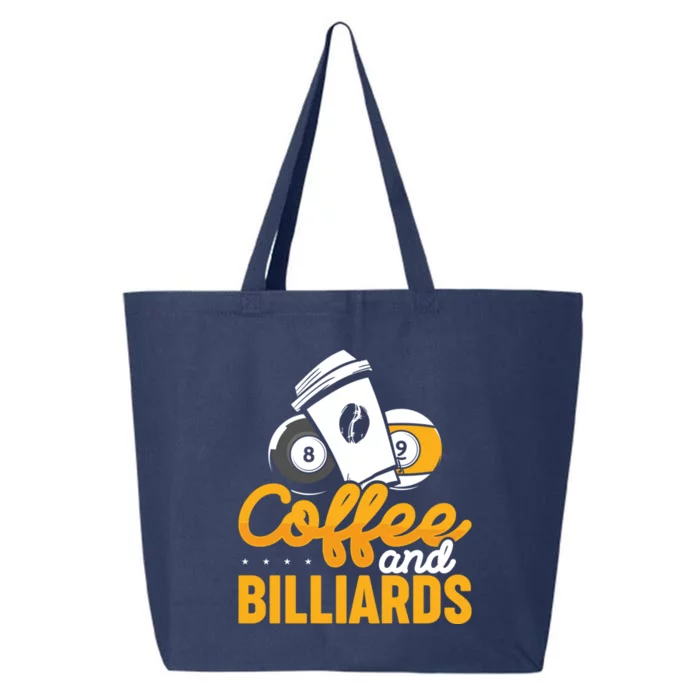 Coffee And Billiards 8 Ball Playing Pool Billards Gift 25L Jumbo Tote