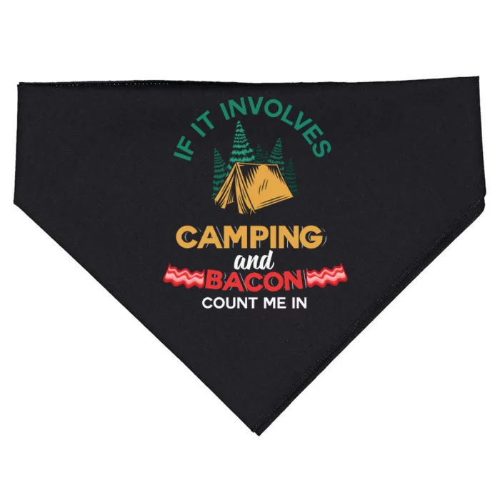 If It Involves Camping And Bacon Count Me In USA-Made Doggie Bandana