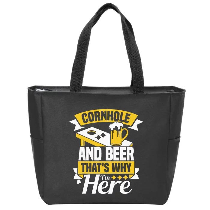 Cornhole And Beer Funny Cornhole Zip Tote Bag