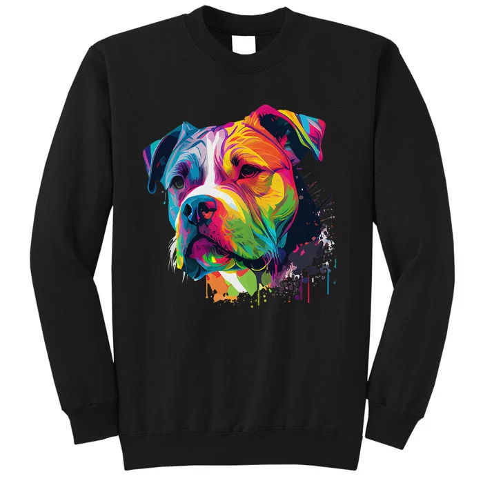 Colorful American Bulldog American Bully Tall Sweatshirt