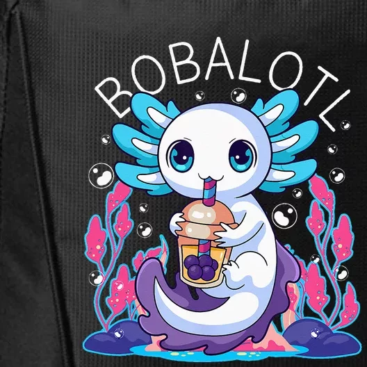 Cute Axolotl Bobalotl Bubble Tea Boba Milk Lover City Backpack