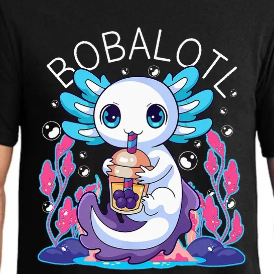 Cute Axolotl Bobalotl Bubble Tea Boba Milk Lover Pajama Set