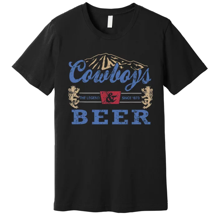 Cowboys And Beer Tee Women Rodeo Costume Western Vintage Premium T-Shirt